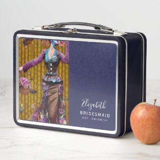 Personalisierte Bridesmaid-Vorschlag Box Steampunk Metall Brotdose