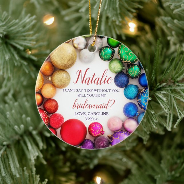 Personalisierte Bridesmaid-Vorschlag Festivals far Keramik Ornament (Baum)