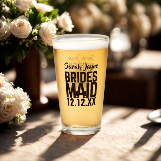 Personalisierte Bridesmaid Wedglass Tumbler (Perfect bridesmaid keepsake glass. Just add her name and your wedding date.)