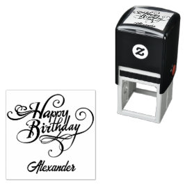 Personalisierte Briefmarke aus Birthday-Selbstfärb Permastempel