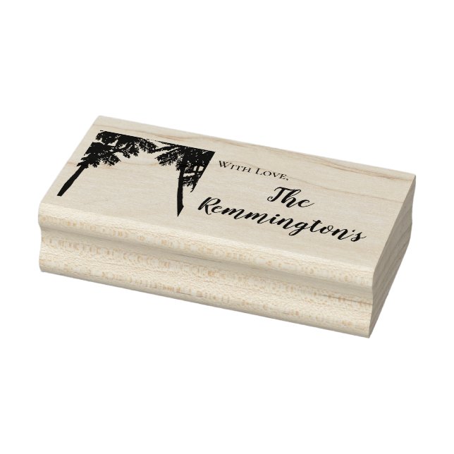 Personalisierte Briefmarke Beach Sunset Palm Tree  Gummistempel (Stempel)