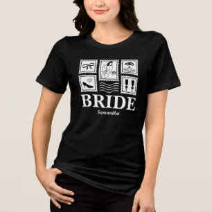Personalisierte Briefmarke Collage Tri-Blend Shirt
