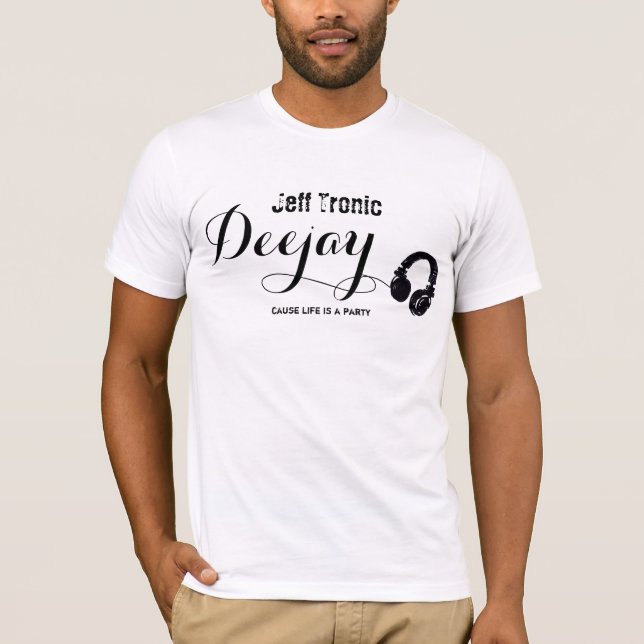 personalisierte Briefmarke für den DJ T-Shirt (Vorderseite)