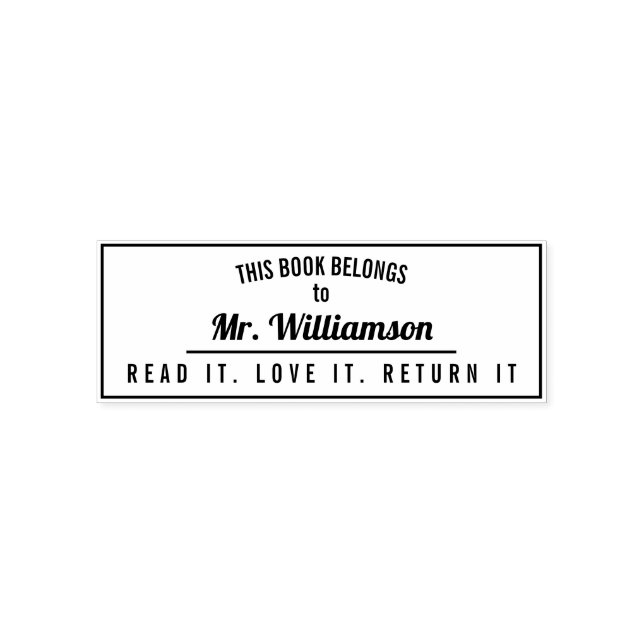 Personalisierte Briefmarke für männliche Lehrerin Permastempel (Design)