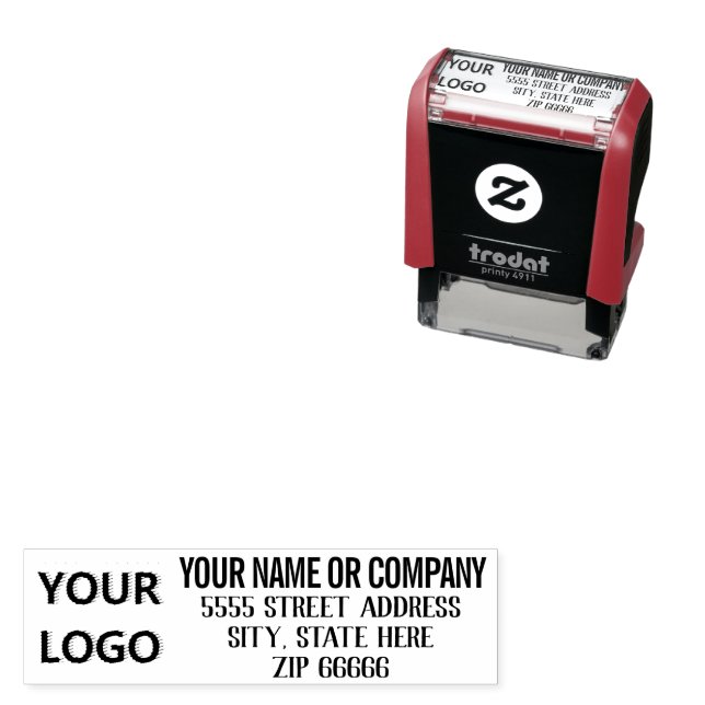 Personalisierte Briefmarke Ihre Logo-Adresse Unter Permastempel (Beispiel)