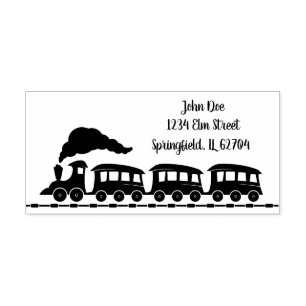 Personalisierte Briefmarke mit Zug und eigener Adr Gummistempel
