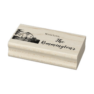 Personalisierte Briefmarke Sonnenuntergang Land Ru Gummistempel