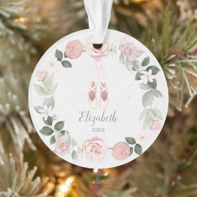 Personalisierte Brieftasche mit rosa Blumenmotiv Ornament (Baum)
