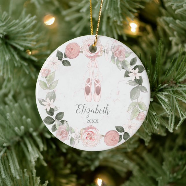Personalisierte Brieftaschen aus rosa Blumenkronen Keramik Ornament (Baum)