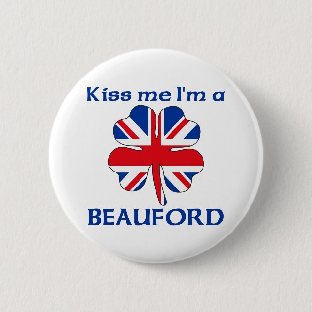 Personalisierte Briten küssen mich, den ich Button (Vorderseite)