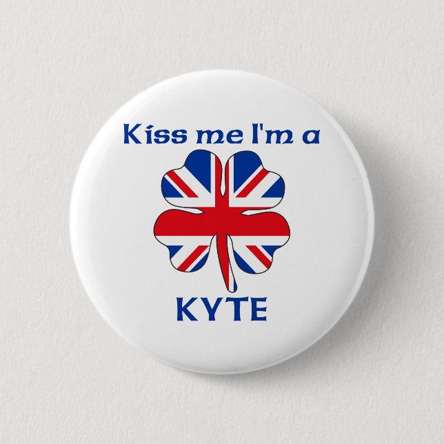 Personalisierte Briten küssen mich, den ich Kyte Button (Vorderseite)