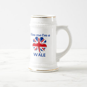 Personalisierte Briten küssen mich, den ich Wale Bierglas
