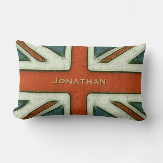 Personalisierte britische Flagge Lendenkissen (Vorderseite)