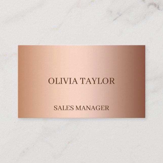 Personalisierte Bronze-Metallfolie Visitenkarte (Vorderseite)