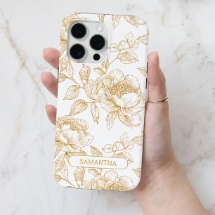 Personalisierte Brown floral Blume Art Case-Mate iPhone Hülle