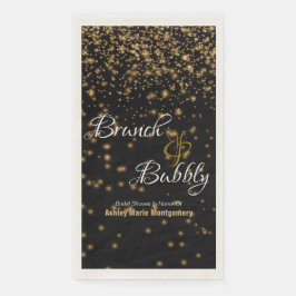 Personalisierte Brunch Bubbly Gold Confetti auf sc Serviette