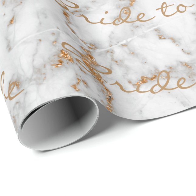 Personalisierte Brush Bridge als Marmor-Gold-Rose Geschenkpapier (Rolleneckpunkt)