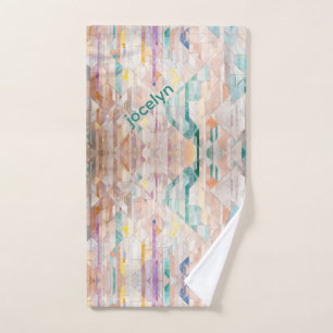 Personalisierte bstracte multicolors, rosa blau, l handtuch