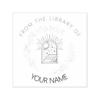 Personalisierte Buch-Briefmarke für Bibliophile Li Permastempel