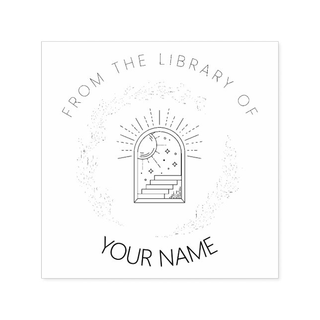 Personalisierte Buch-Briefmarke für Bibliophile Li Permastempel (Design)