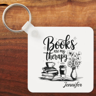 Personalisierte Bücher sind mein Therapie-Bücherwü Schlüsselanhänger