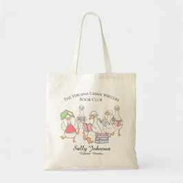 Personalisierte Bücherclub-Tasche mit süßen Gänsen Tragetasche