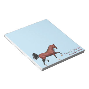 Personalisierte Bucht Trotting Arabian Horse Art N Notizblock