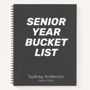 Personalisierte Bucket-Liste für das Abschlussjahr Notizbuch