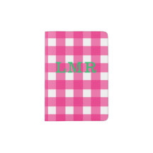 Personalisierte Buffalo-Karo-Monogramm-Passport-Ab