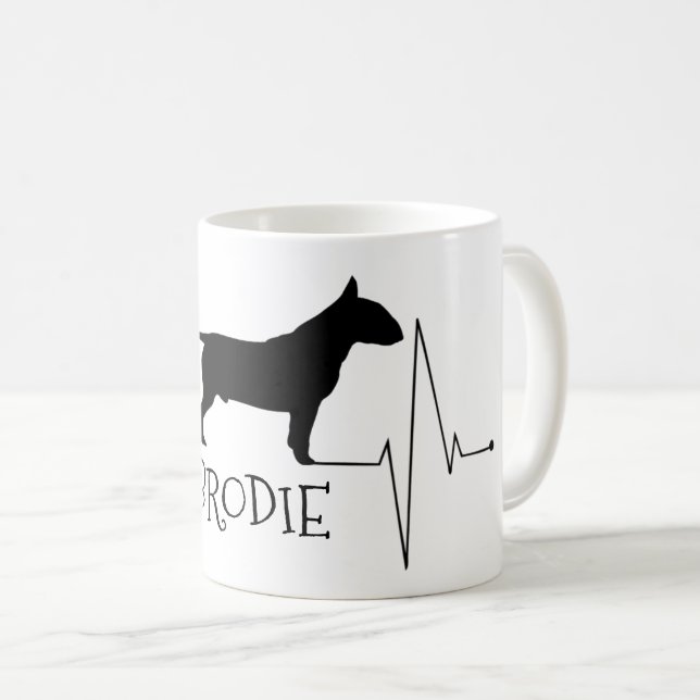 Personalisierte Bull Terrier Liebe Mein Hund Herzs Kaffeetasse (VorderseiteRechts)