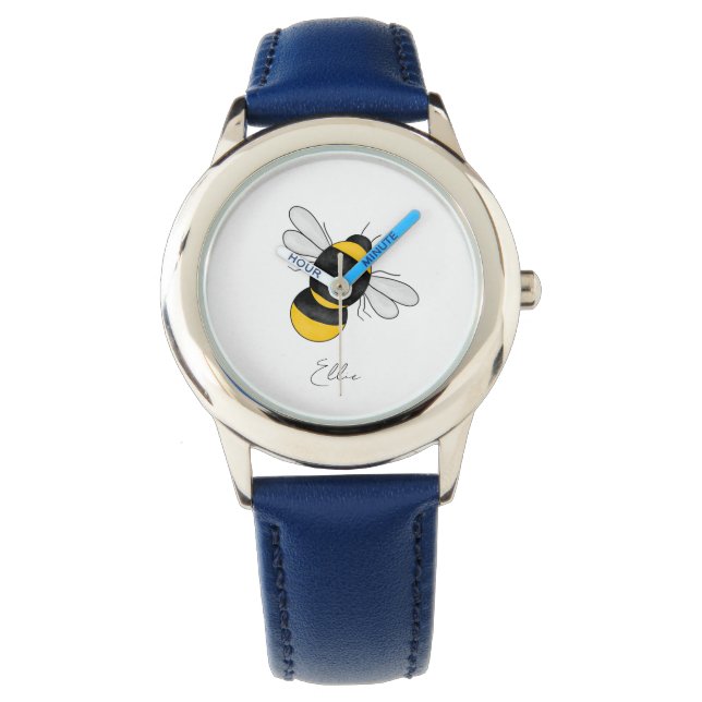 Personalisierte Bumble-Bienenjungen sehen Armbanduhr (Vorderseite)