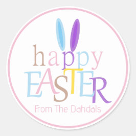 Personalisierte Bunny Oars Happy Oaster Cotton Can Runder Aufkleber
