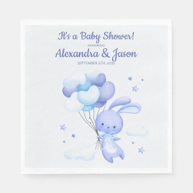 Personalisierte Bunny Rabbit Woodland Babydusche Serviette (Vorderseite)