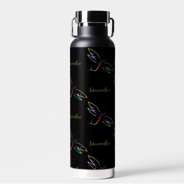 Personalisierte Bunte Libellen Trinkflasche (Vorne)