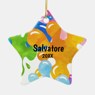 Personalisierte bunte Schlamm-Weihnachtsverzierung Keramik Ornament