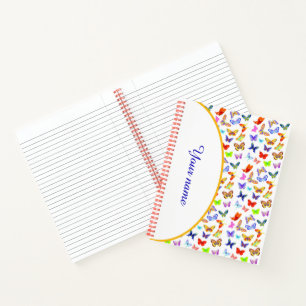 Personalisierte Bunte Schmetterlinge Notizbuch