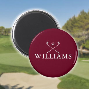 Personalisierte Burgunderrote Namensgolfschläger Magnet