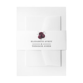 Personalisierte Burgundy Floral Wedding Einladungsbanderole