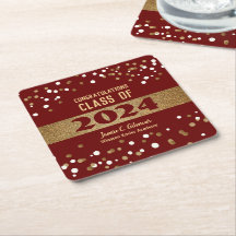 Personalisierte Burgundy Red Class 2024 Abschluss