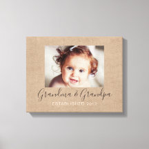 Personalisierte Burlap-Foto-Leinwand