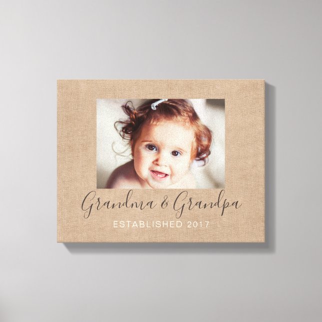 Personalisierte Burlap-Foto-Leinwand Leinwanddruck (Vorderseite)