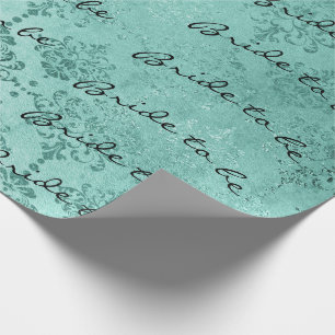 Personalisierte Bürsten-Braut, zum Aqua-Damast zu Geschenkpapier