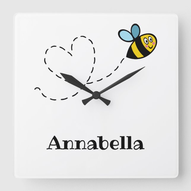 Personalisierte Busensperre Quadratische Wanduhr (Vorderseite)