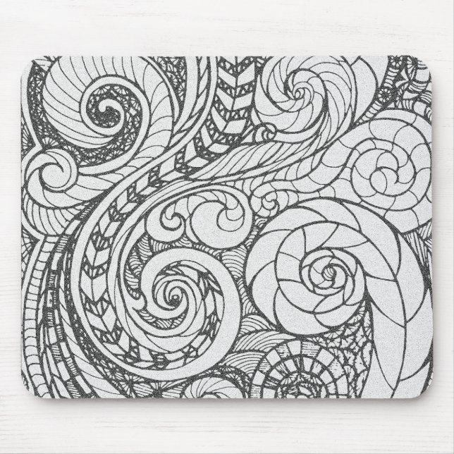 Personalisierte Busy Art Doodle Design Abdeckung f Mousepad (Vorne)
