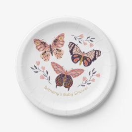 Personalisierte Butterfly-Baby-Duschpapier-Teller Pappteller