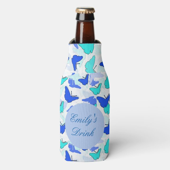 Personalisierte Butterfly Dose oder Flasche Cooler Flaschenkühler (Flaschenvorderseite)