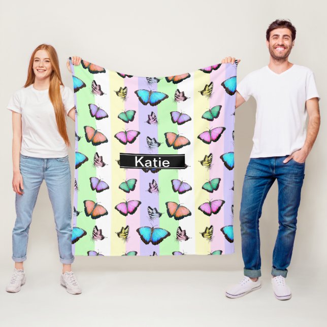 Personalisierte Butterfly-Fleece Fleecedecke (Beispiel)