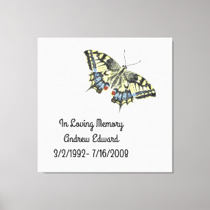 Personalisierte Butterfly-Gedenkstätte Leinwanddruck