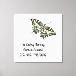 Personalisierte Butterfly-Gedenkstätte Leinwanddruck