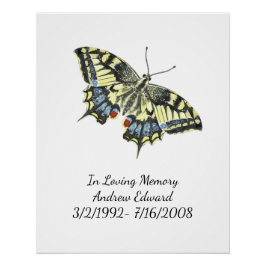 Personalisierte Butterfly-Gedenkstätte Poster